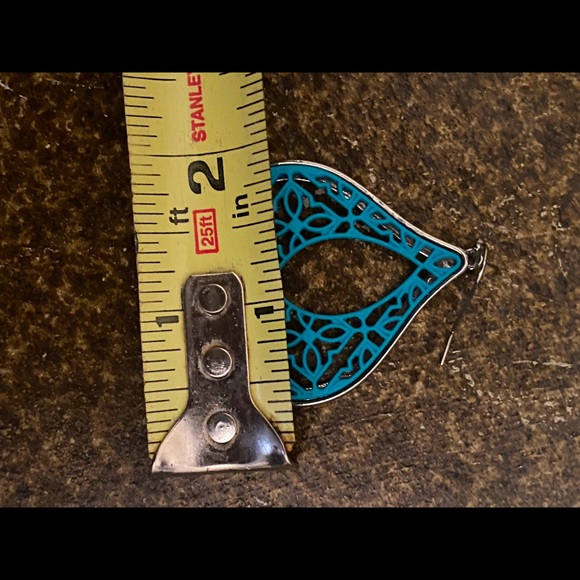 🫶🏼Unique Turquoise & Silver 2” Earrings - Picture 6 of 6